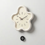 Pendulum Wall Clock 3D Flower Silent Movement