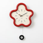 Pendulum Wall Clock 3D Flower Silent Movement