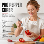 Pepper Corer Stainless Steel Serrated Double-Sided Head