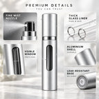 Perfume Atomizer Refillable Travel Size Leak-Resistant Cap