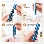 Perfume Atomizer Refillable Travel Size Leak-Resistant Cap