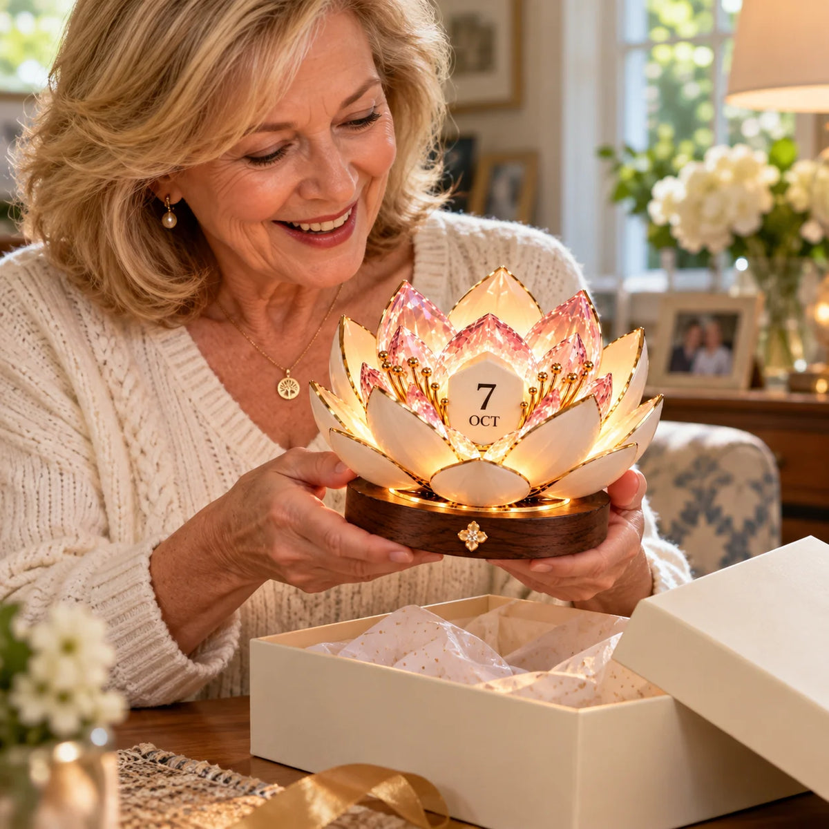 Perpetual Calendar Automatic Blooming Floral Display