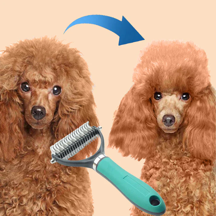 Pet Brush Double-Sided Detangling & Dematting Rounded Tips