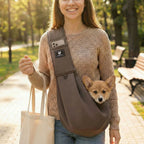 Pet Carrier Adjustable Shoulder Strap Hands-Free Up to 33.1 Lb