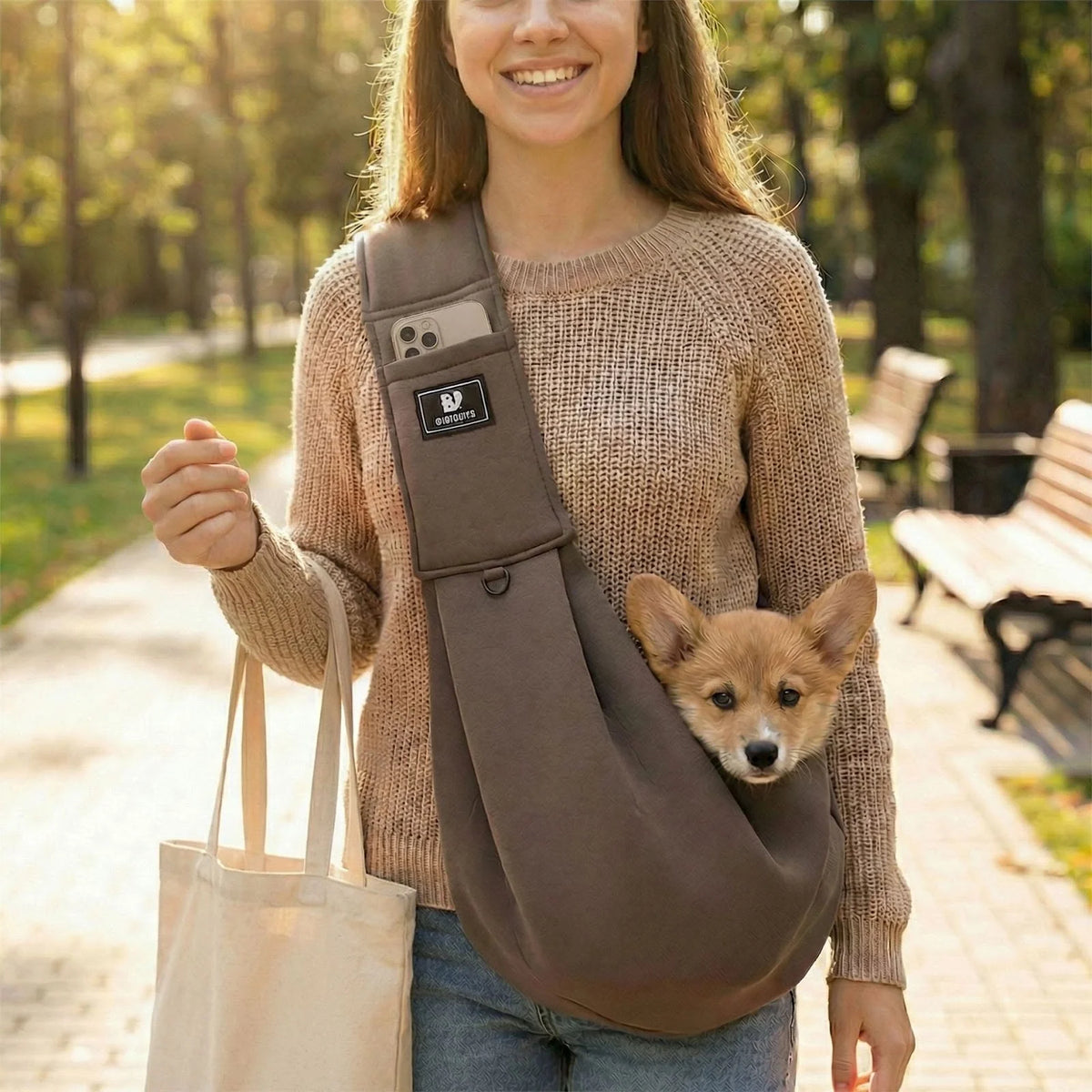 Pet Carrier Adjustable Shoulder Strap Hands-Free Up to 33.1 Lb
