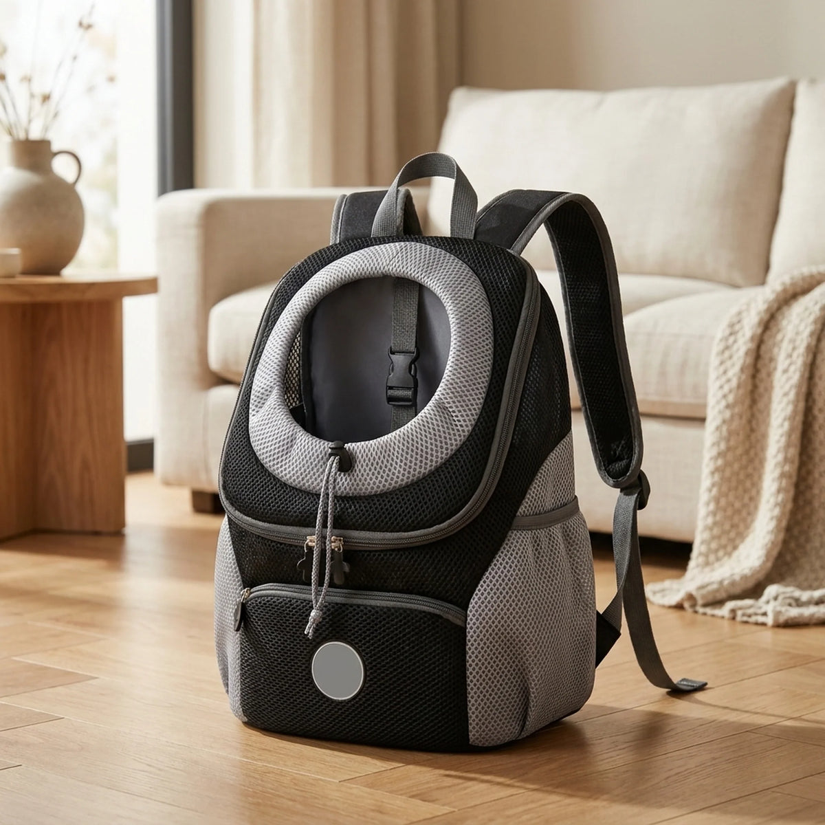 Pet Carrier Backpack Breathable Mesh Adjustable Straps Soft Lining