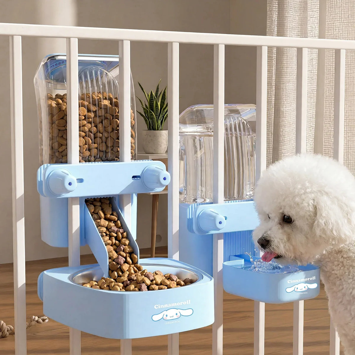 Pet Feeder & Water Bowl Cage-Mounted Space-Saving