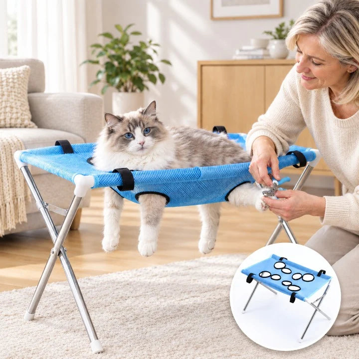 Pet Grooming Table Foldable Stainless Steel Mesh 55 Lb