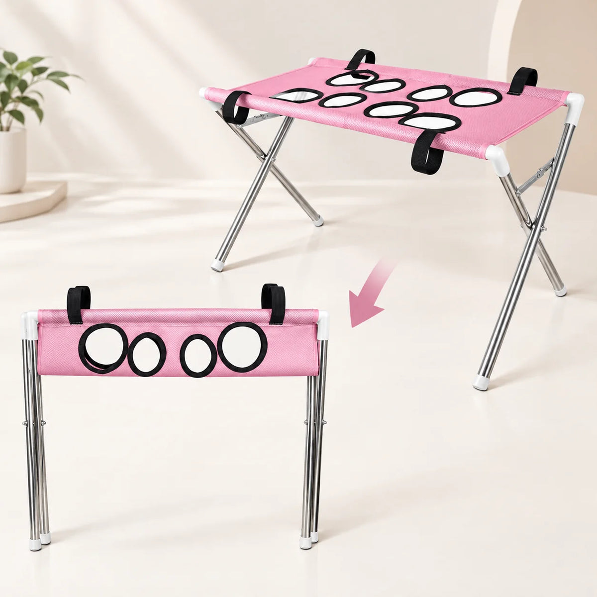 Pet Grooming Table Foldable Stainless Steel Mesh 55 Lb