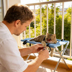 Pet Grooming Table Foldable Stainless Steel Mesh 55 Lb