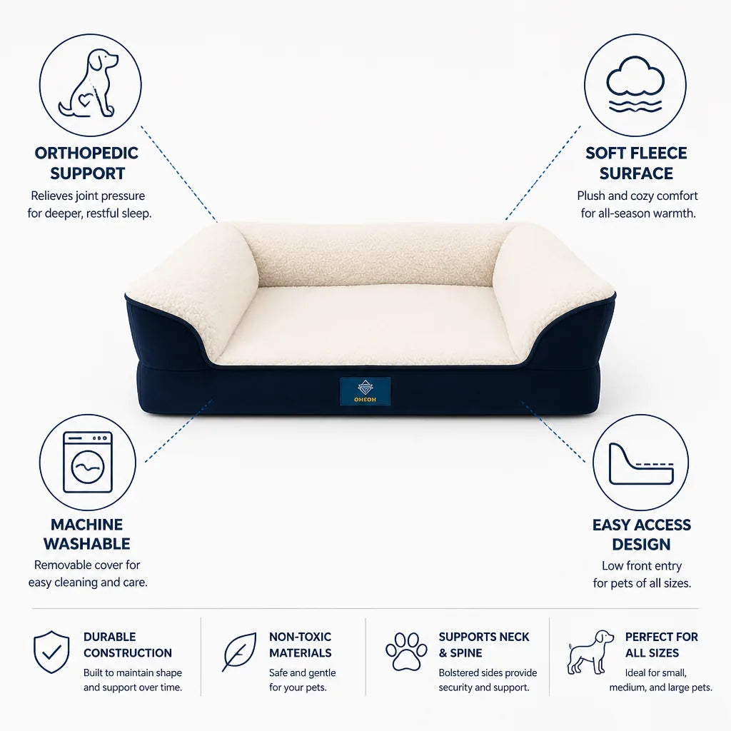 Pet Sofa Bed Orthopedic Bolstered Machine Washable