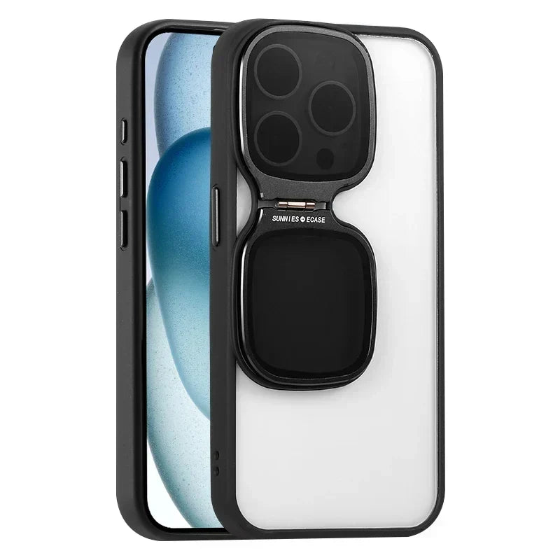 Phone Case Clear Acrylic Retractable Stand Raised Camera Protection