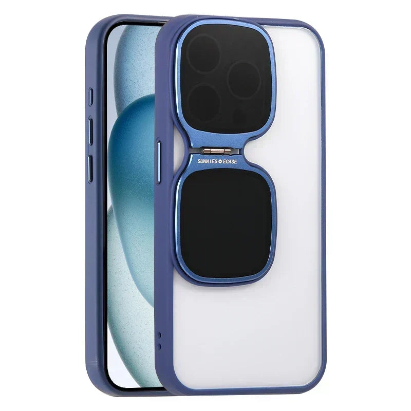 Phone Case Clear Acrylic Retractable Stand Raised Camera Protection