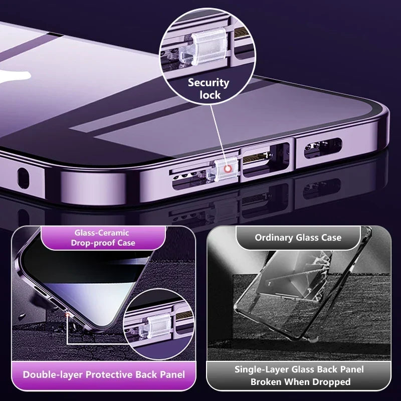 Phone Case Full-Cover Privacy Screen Magnetic Closure