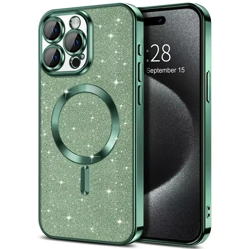 Phone Case Glitter Finish Magnetic Wireless Charging Compatible