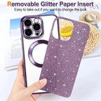 Phone Case Glitter Finish Magnetic Wireless Charging Compatible