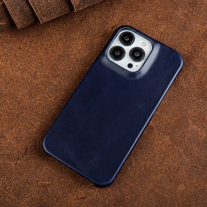 Phone Case Oiled Leather Shock-Absorbing Raised Camera Protection