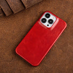 Phone Case Oiled Leather Shock-Absorbing Raised Camera Protection