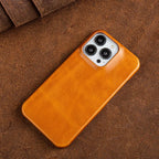 Phone Case Oiled Leather Shock-Absorbing Raised Camera Protection