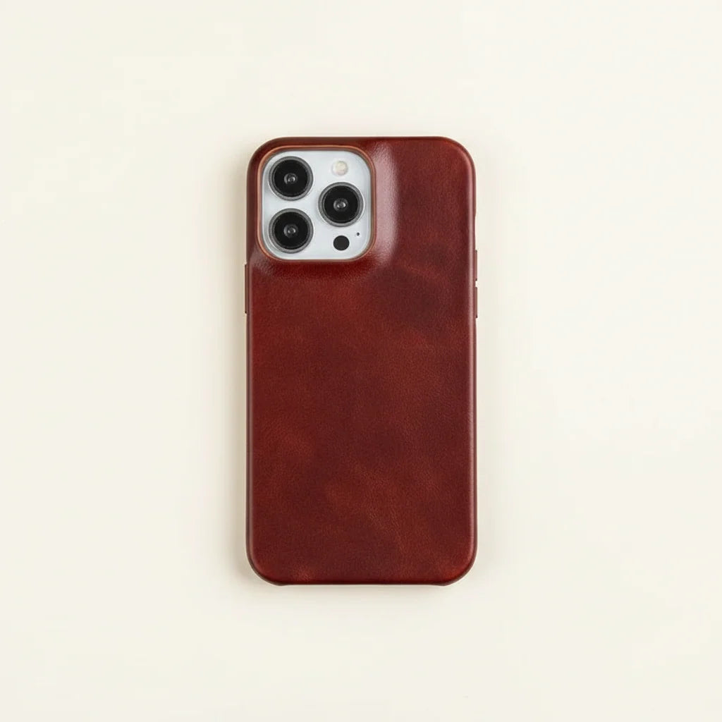 Phone Case Oiled Leather Shock-Absorbing Raised Camera Protection