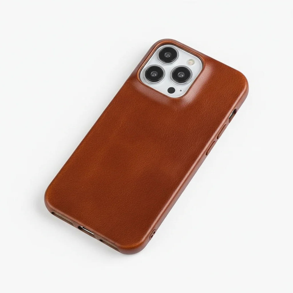 Phone Case Oiled Leather Shock-Absorbing Raised Camera Protection