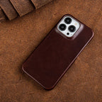 Phone Case Oiled Leather Shock-Absorbing Raised Camera Protection