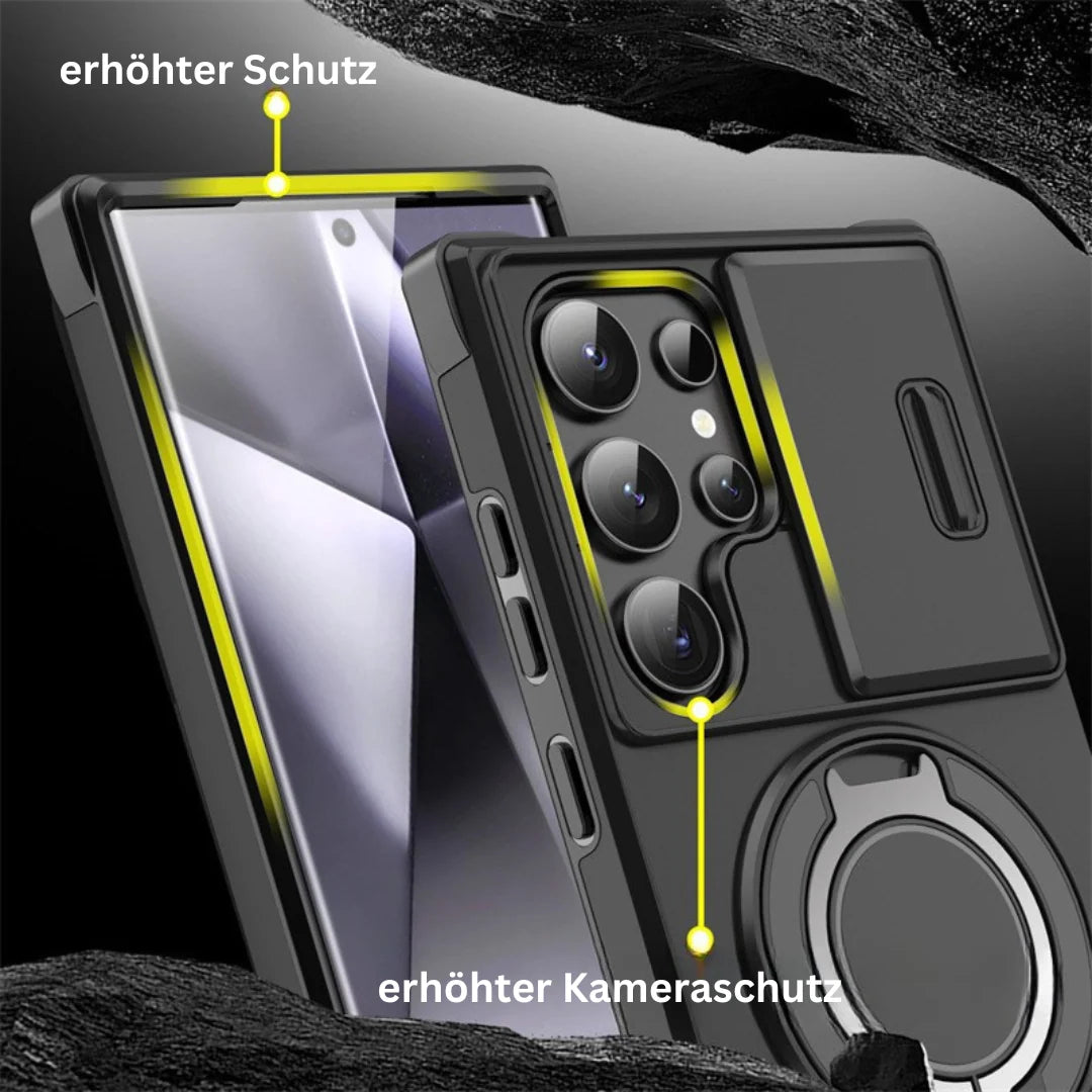 Phone Case Shock-Absorbing Sliding Camera Cover Magnetic Wireless Charging