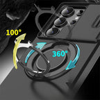 Phone Case Shock-Absorbing Sliding Camera Cover Magnetic Wireless Charging