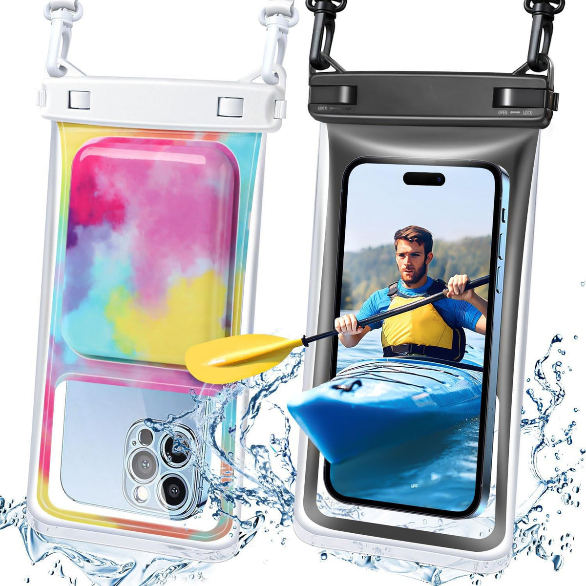 Phone Case Waterproof Dustproof Touchscreen Adjustable Strap