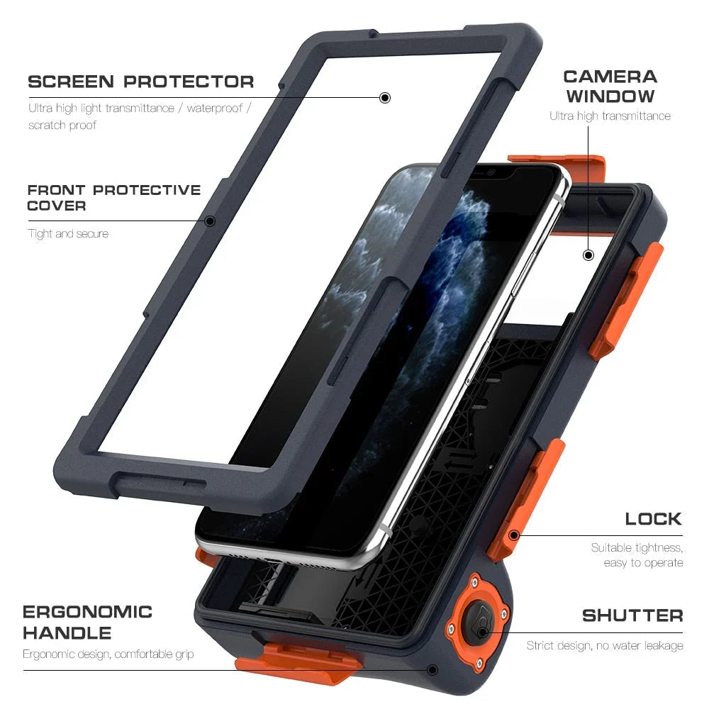 Phone Case Waterproof to 50 Ft Shock-Resistant Dust-Proof