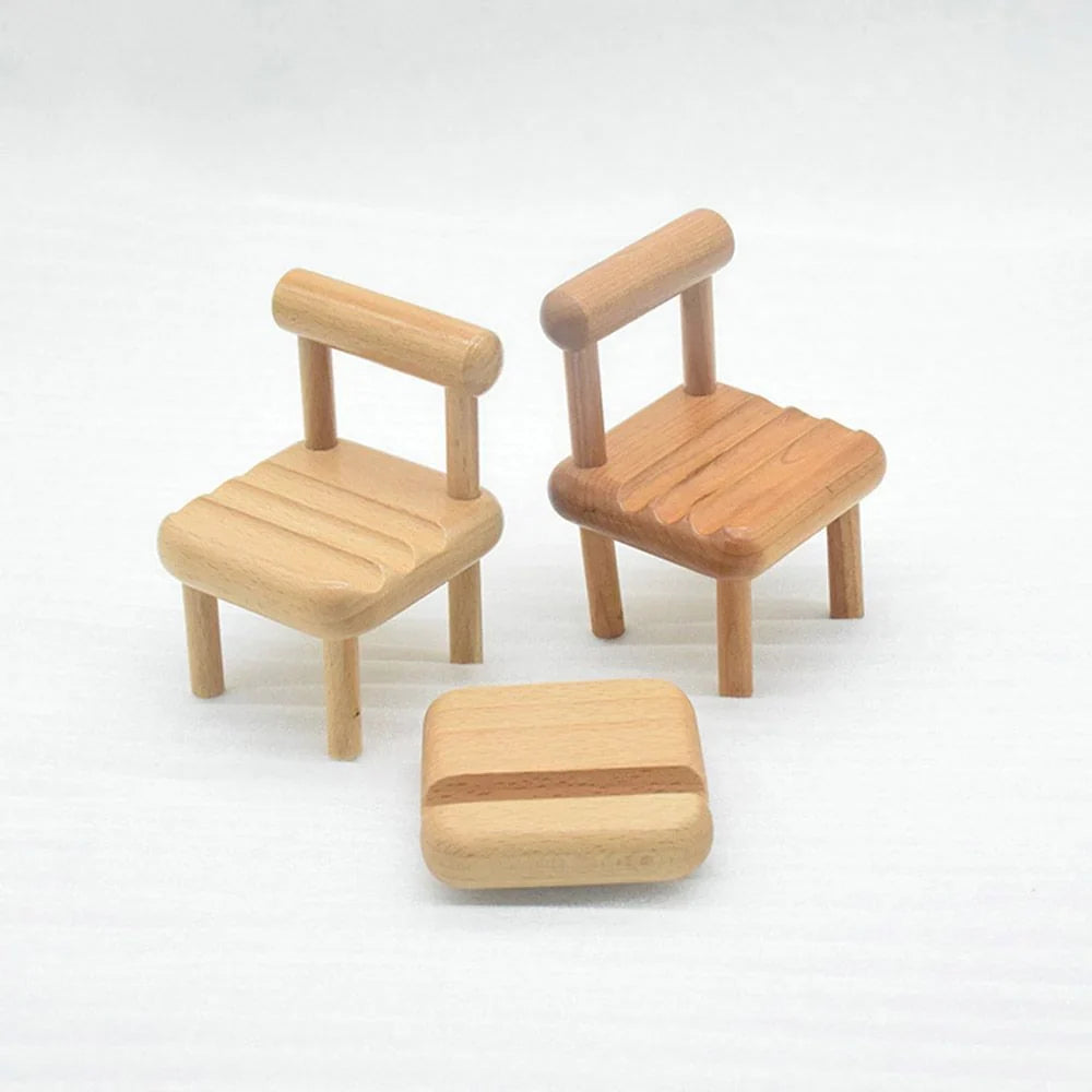 Phone Stand Natural Wood Compact Design