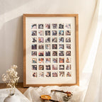 Photo Collage Frame Multi-Compartment Wall-Mounted Wood Finish