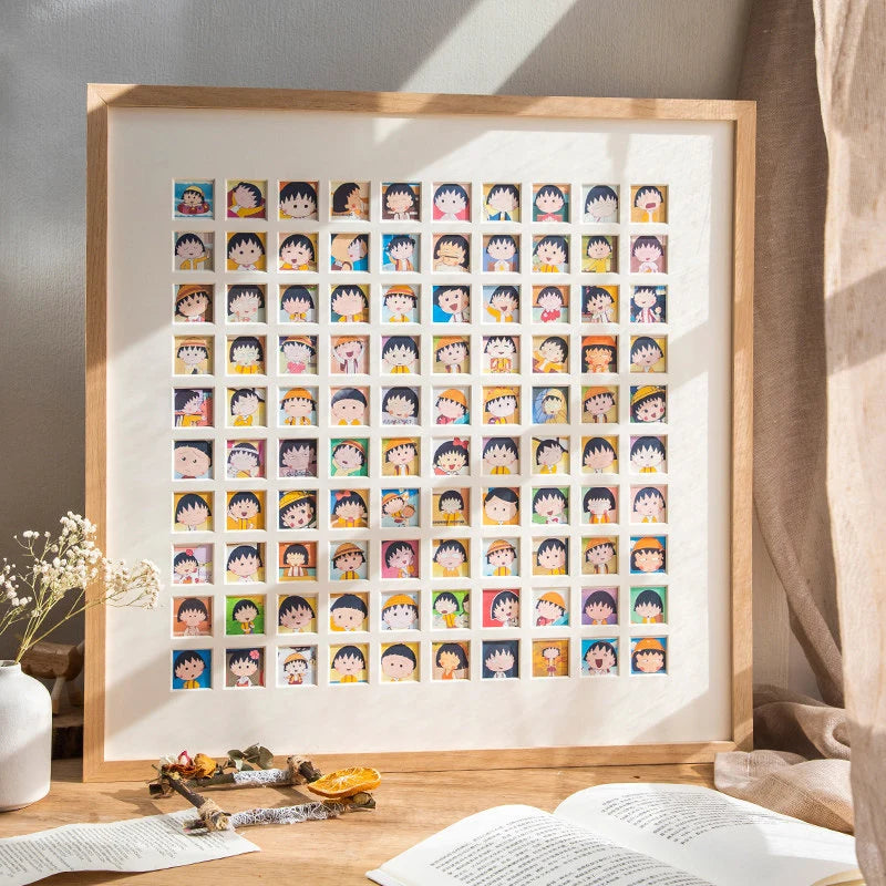 Photo Collage Frame Multi-Compartment Wall-Mounted Wood Finish