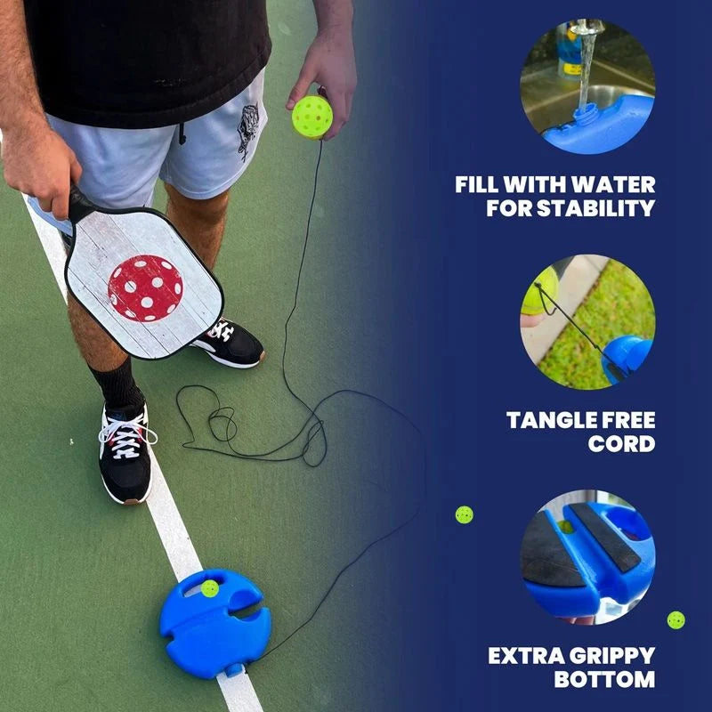 Pickleball Trainer Solo Rebound Glow-in-the-Dark Ball Water-Fill Base