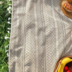 Picnic Blanket Machine-Washable Polyester Boho Pattern With Fringes