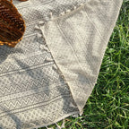 Picnic Blanket Machine-Washable Polyester Boho Pattern With Fringes
