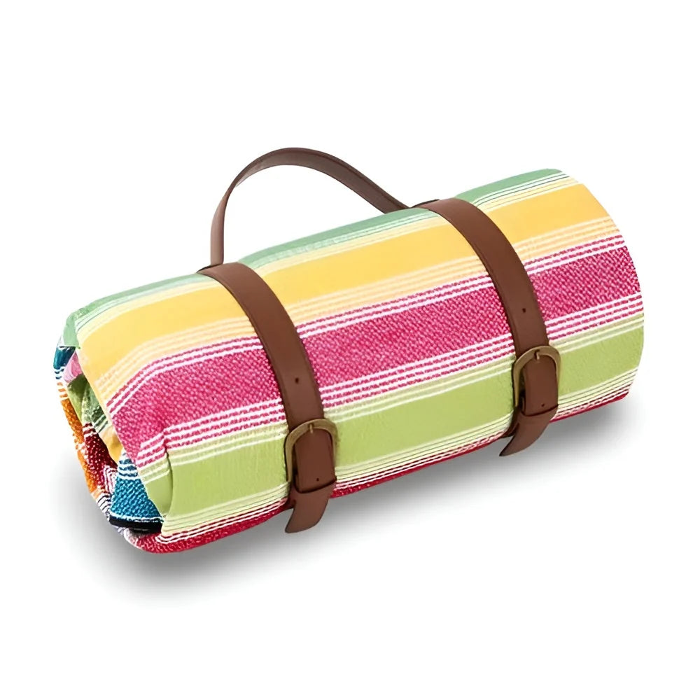 Picnic Blanket Water-Repellent Backing Foldable With Handle