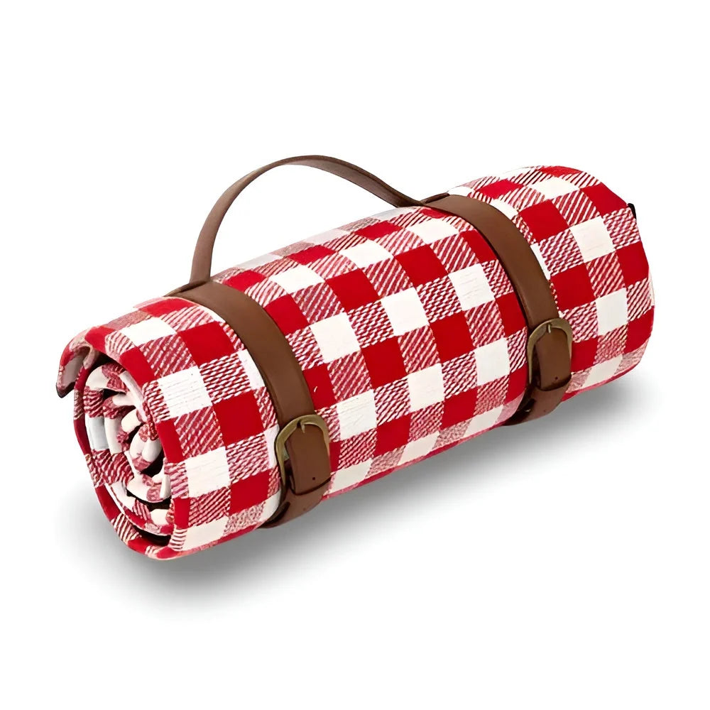 Picnic Blanket Water-Repellent Backing Foldable With Handle