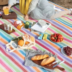 Picnic Blanket Water-Repellent Backing Foldable With Handle