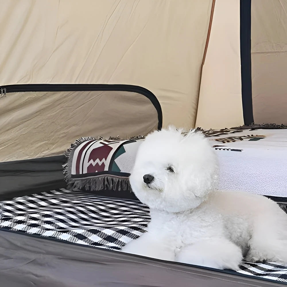 Picnic Blanket Water-Repellent Backing Foldable With Handle