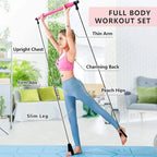 Pilates Bar Set Integrated Resistance Bands & Foot Straps