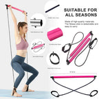 Pilates Bar Set Integrated Resistance Bands & Foot Straps