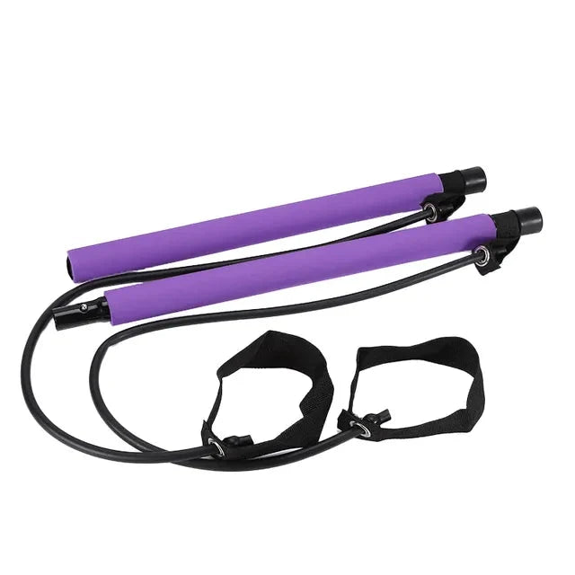 Pilates Bar Set Integrated Resistance Bands & Foot Straps