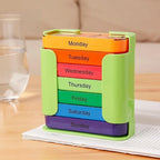Pill Organizer 7-Day Color-Coded Secure Closure