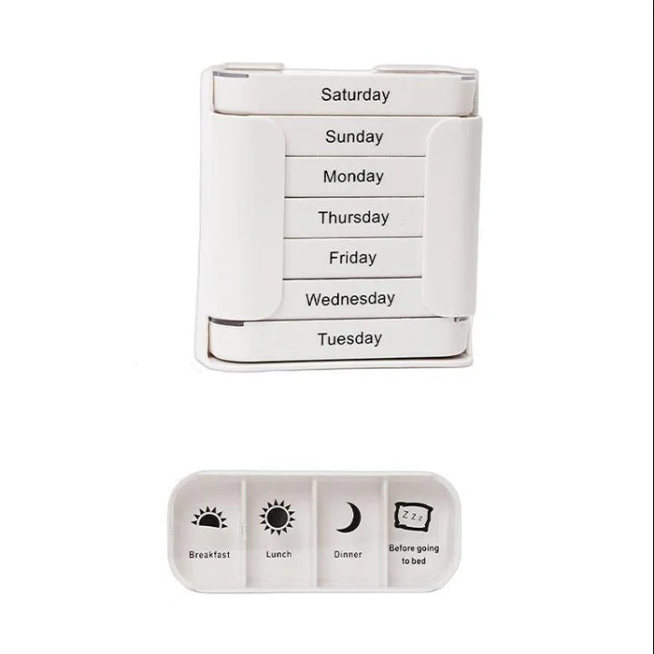 Pill Organizer 7-Day Color-Coded Secure Closure