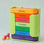 Pill Organizer 7-Day Color-Coded Secure Closure