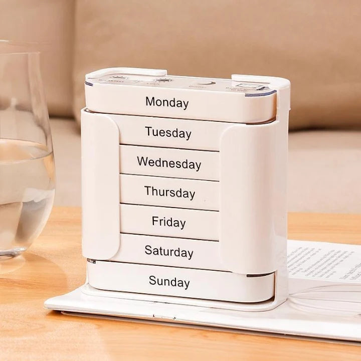 Pill Organizer 7-Day Color-Coded Secure Closure