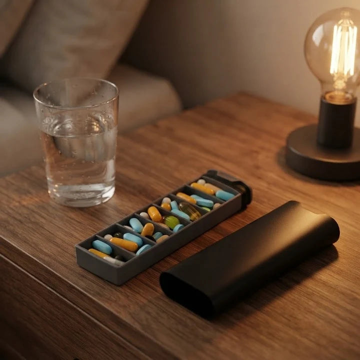 Pill Organizer 7-Day Metal Leakproof