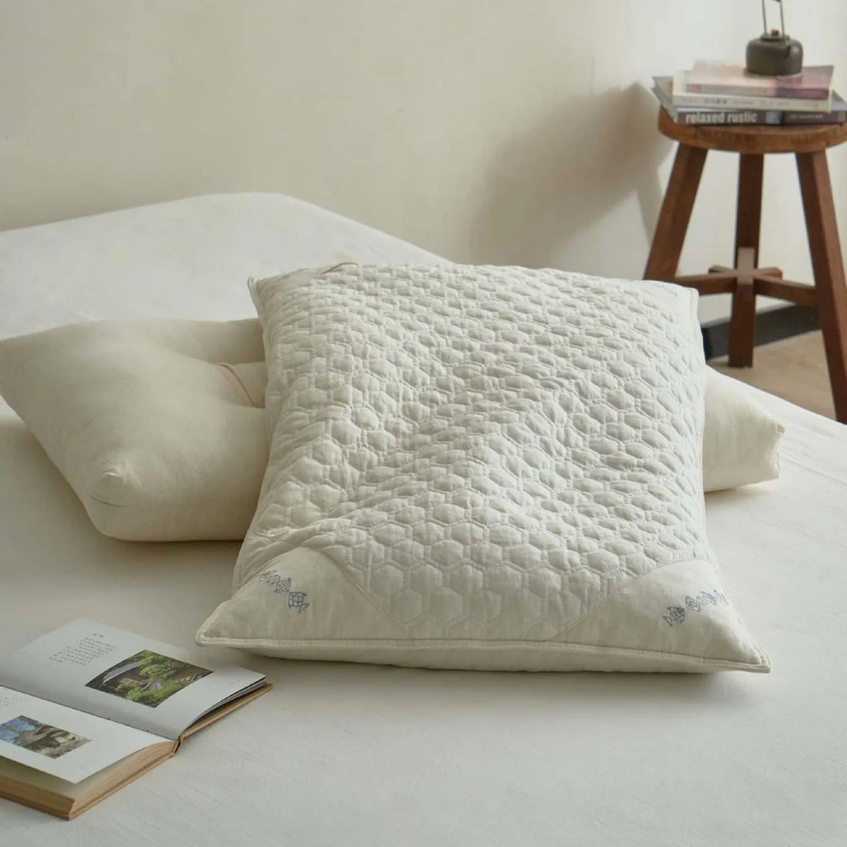 Pillow Buckwheat Hulls Polyester Fiber Removable Cover