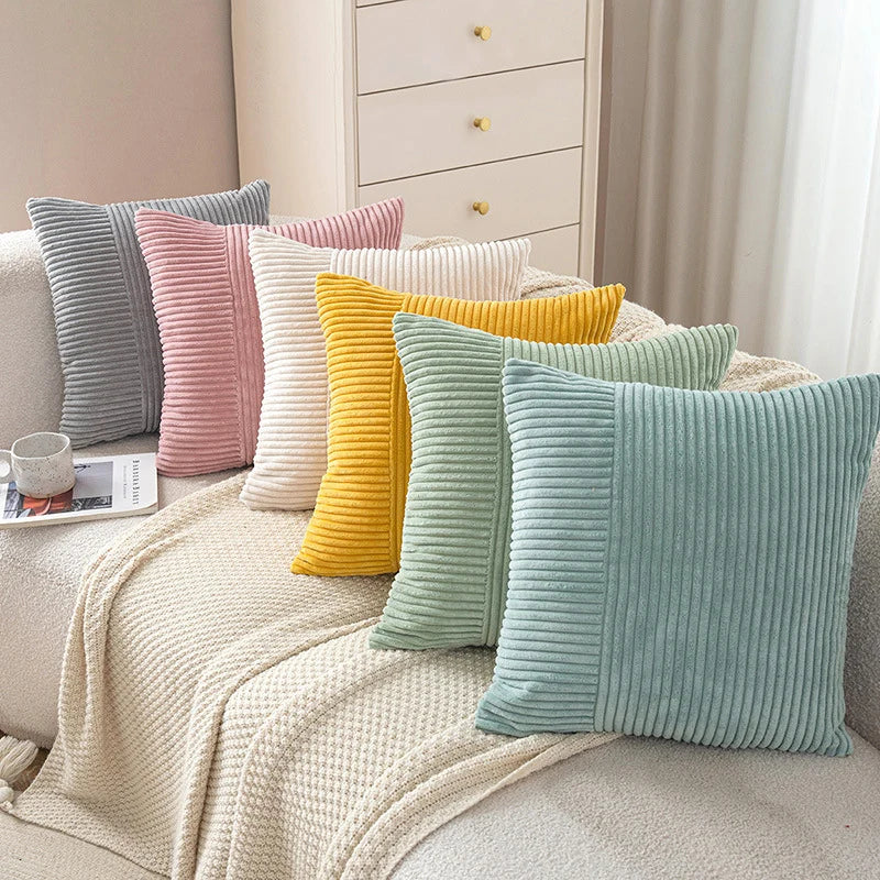 Pillow Cover Mixed-Rib Corduroy Concealed Zipper
